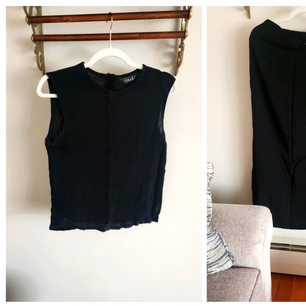 Maxi Skirt 2pc Set: black sleeveless top and long skirt